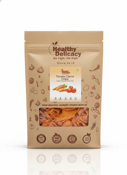 Tomato Carrot Chips-Gluten Free - Zero Cholesterol -No Trans Fat - No Preservative High Energy- Healthy Delicacy-210gm