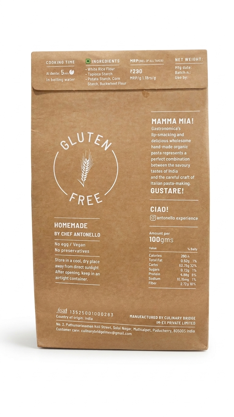 Pasta | Casarecce Pasta- Gluten Free - Homemade  -No Egg, Vegan &amp;amp; No Preservatives - Gastronomica - 250gm