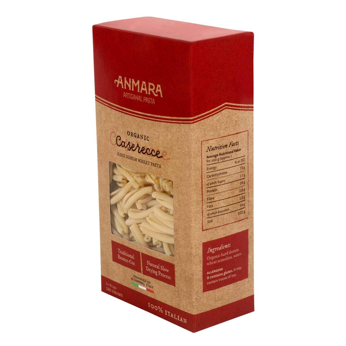 Pasta | Caserecce Pasta - Hard Drum Wheat Pasta - 100% Italian – Anmara – 500gm