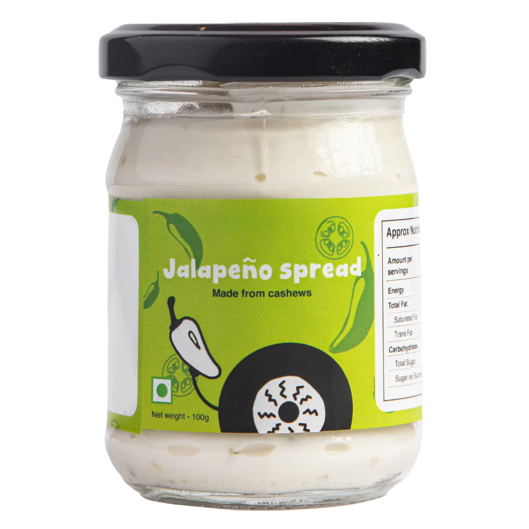 Vegan Cheese | Jalapeno Soft Cheese Spread - Made From Cashews - Dairy Free, High In Protein &Lactose Free – One Good Veganarke – 100gm