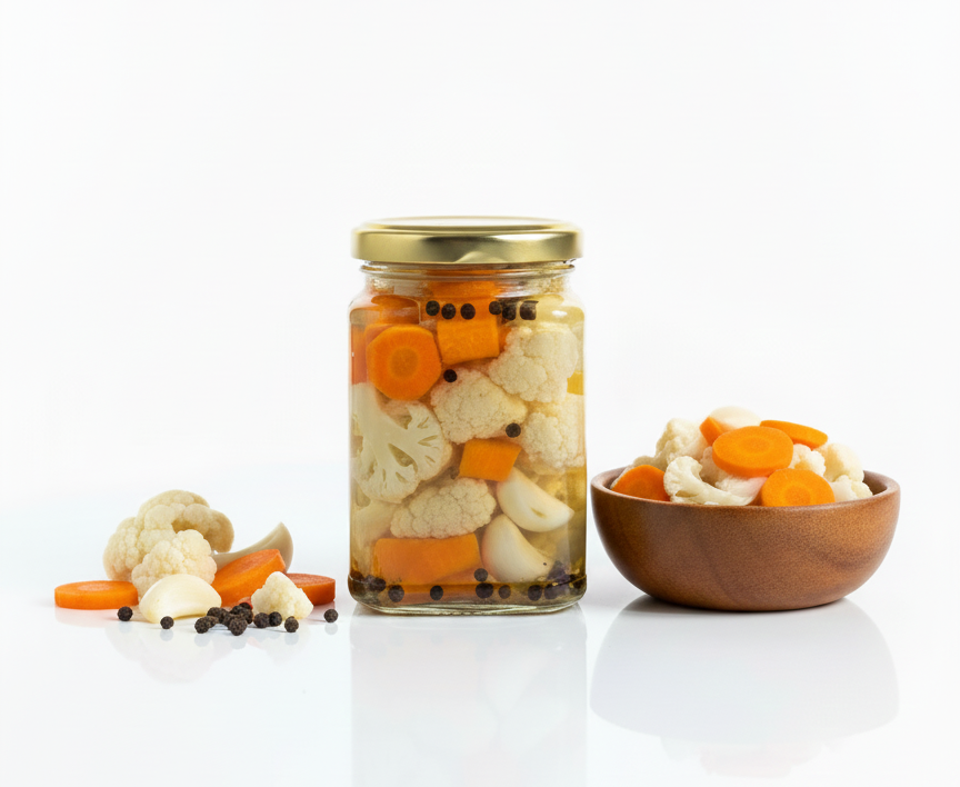 Cauliflower &amp; Carrot Pickle - In Kerala Coconut Water Vinegar - Nature&