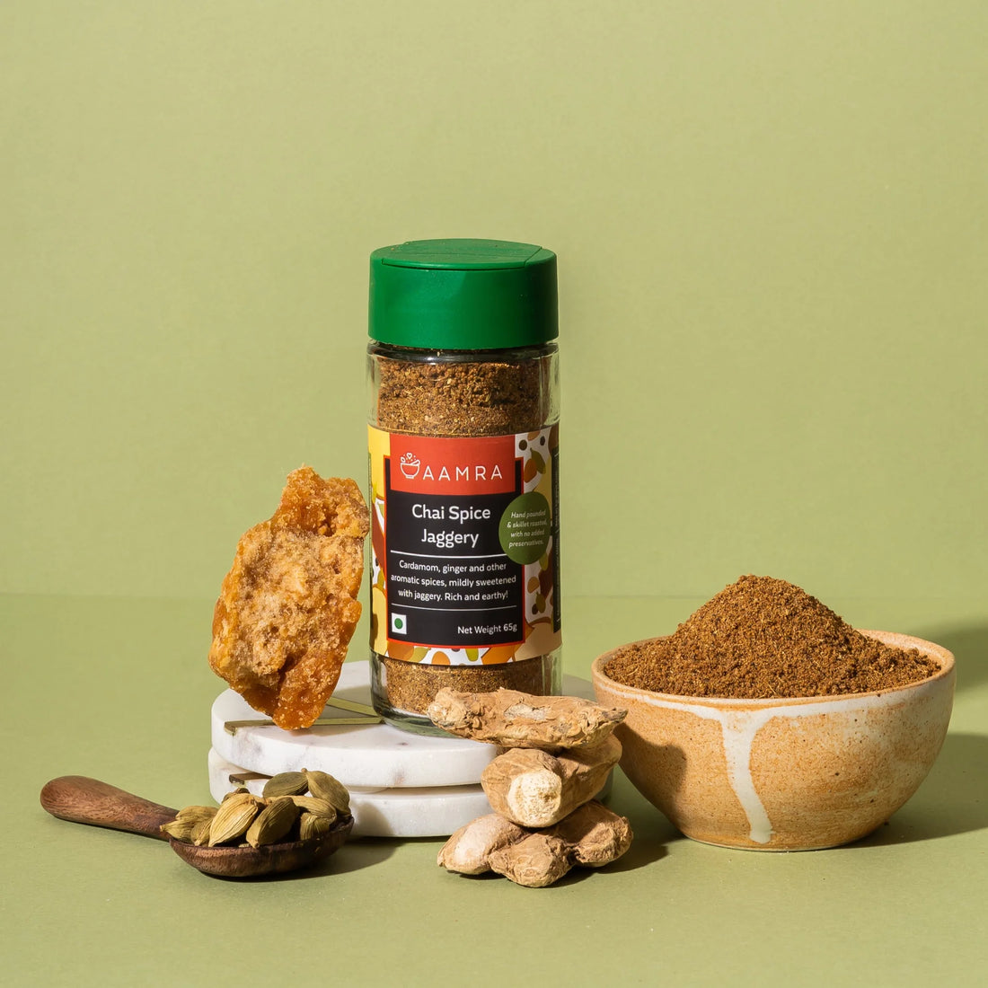 Chai Spice Jaggery - Aamra - 65gm