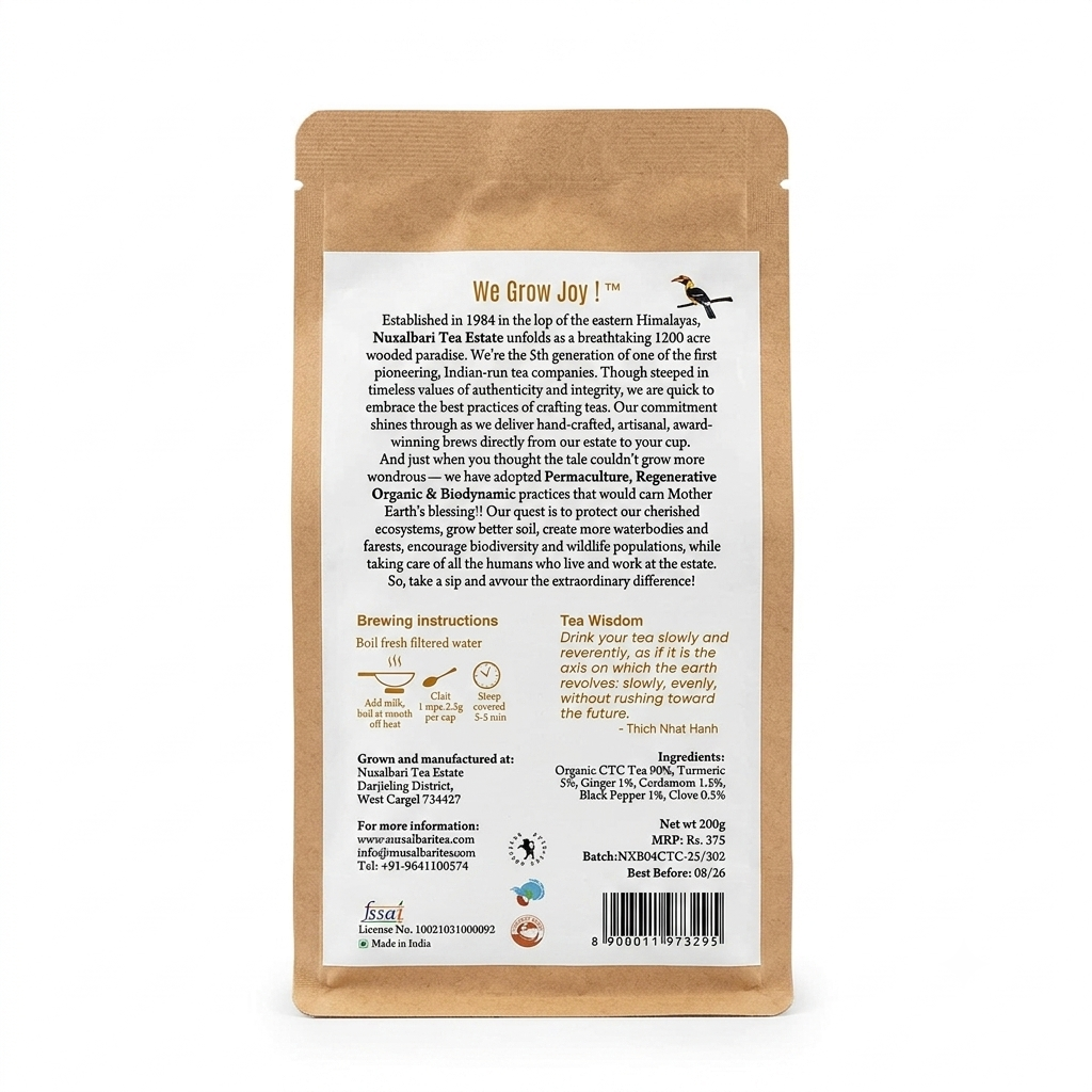 Tea | Chai Latte - USDA Organic - Nuxalbari - 200gm