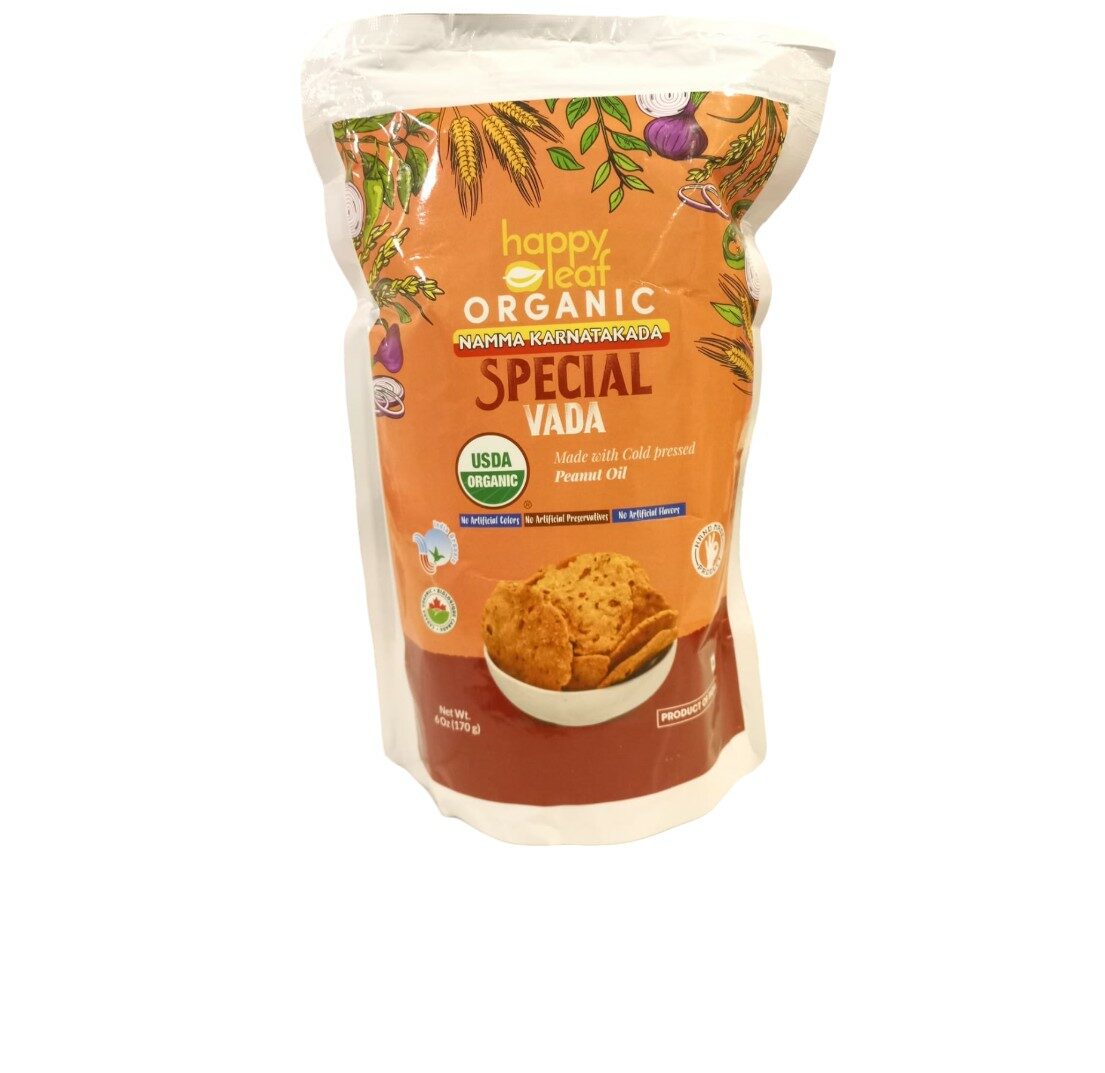 Vada | Special - Namma Karnatakada (Made With Cold Pressed Peanut Oil) – USDA Organic – Handmade - No Artificial Color, Flavours &amp;amp; No Artificial Preservatives – Happy Leaf – 95gm