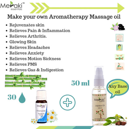 Chamomile Essential Oil (Matricaria Recutita) - Natural - Indian - Meraki Essentials - 10ml