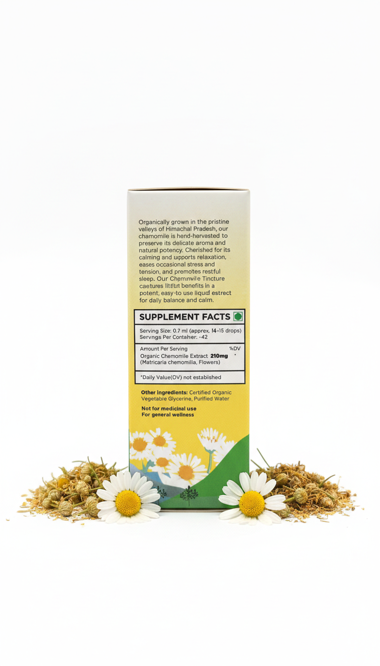 Chamomile Herbal Drops (Flower Extract) - Supports Relaxation and Calmness -No Added Sugar, No Alcohol, No Artificial Additives - Bushcraft- 30ml