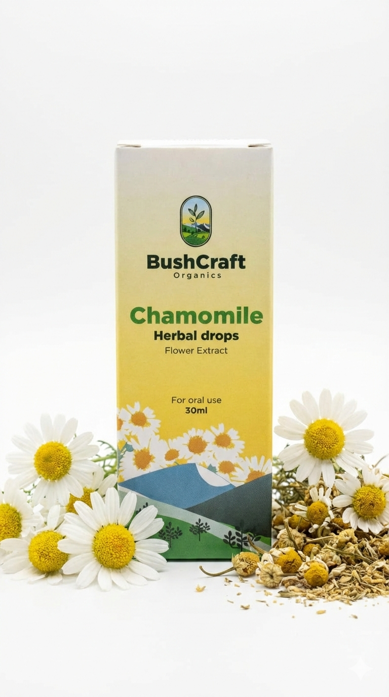 Chamomile Herbal Drops (Flower Extract) - Supports Relaxation and Calmness -No Added Sugar, No Alcohol, No Artificial Additives - Bushcraft- 30ml