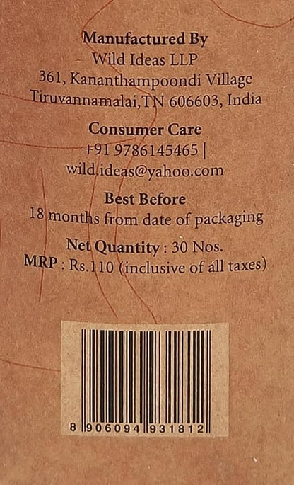 Champa Agarbathi - Incense Stick with Essential Oil-All Natural Blend of Bark Wood Powder  – Wild Ideas –  30 Sticks Pack