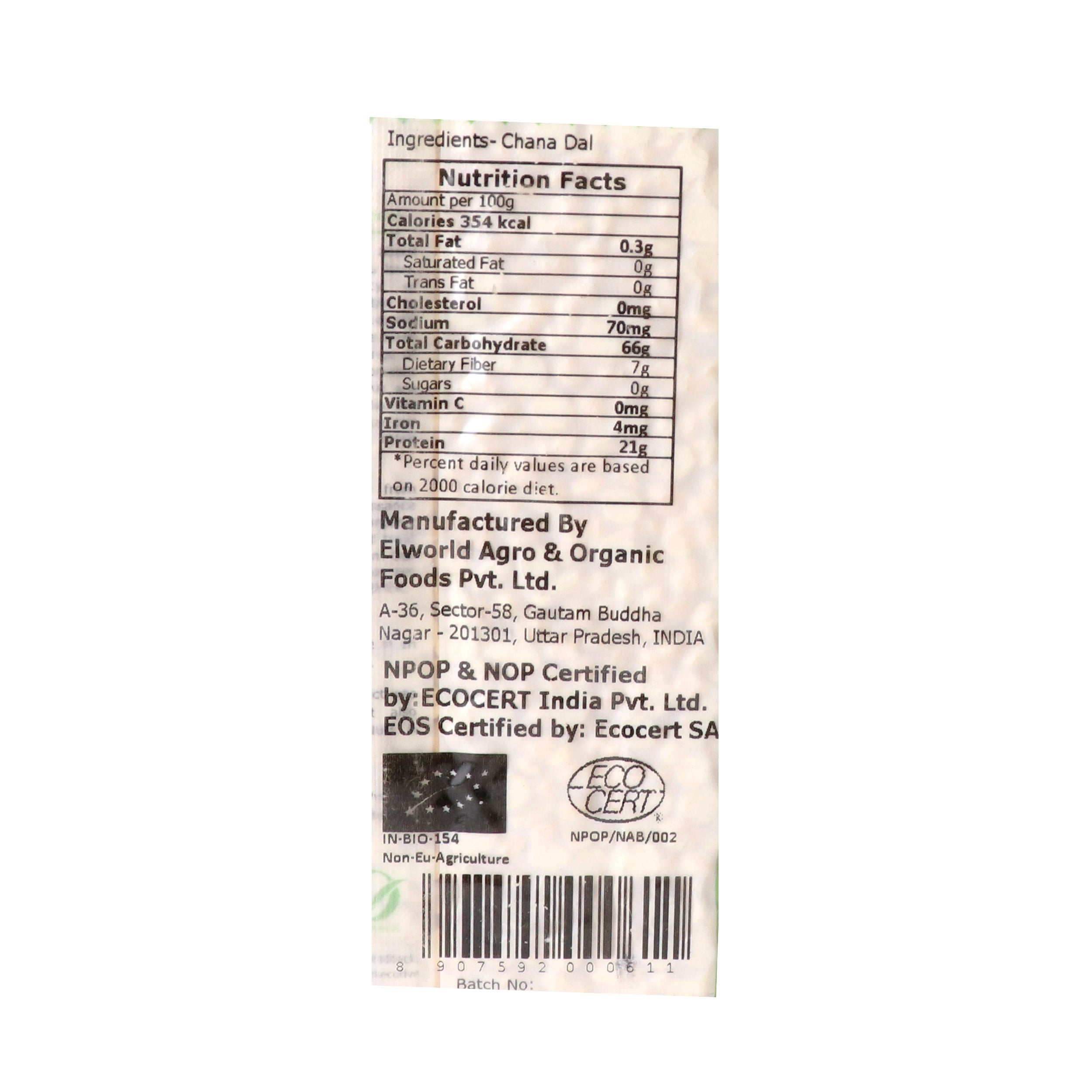 Chana Dal | Organic - Elworld Organic – 500gm