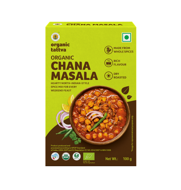 Chana Masala - USDA Organic - Vegan, Hearty North Indian Style Spice For Every Weekend Feast - Organic Tattva - 100gm