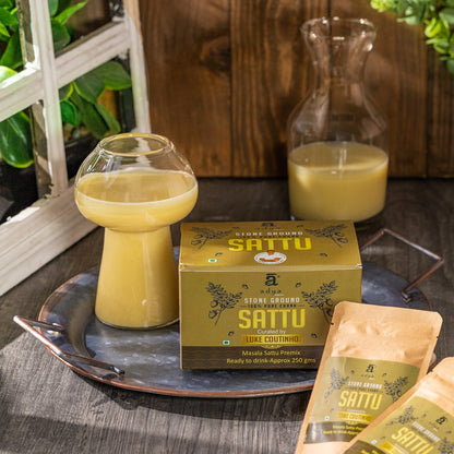 Chana Sattu | Stoneground (Luke Coutinho) - Masala Chana Premix - Ready To Drink - Organic - Gluten Free - Adya Organics - 250gm