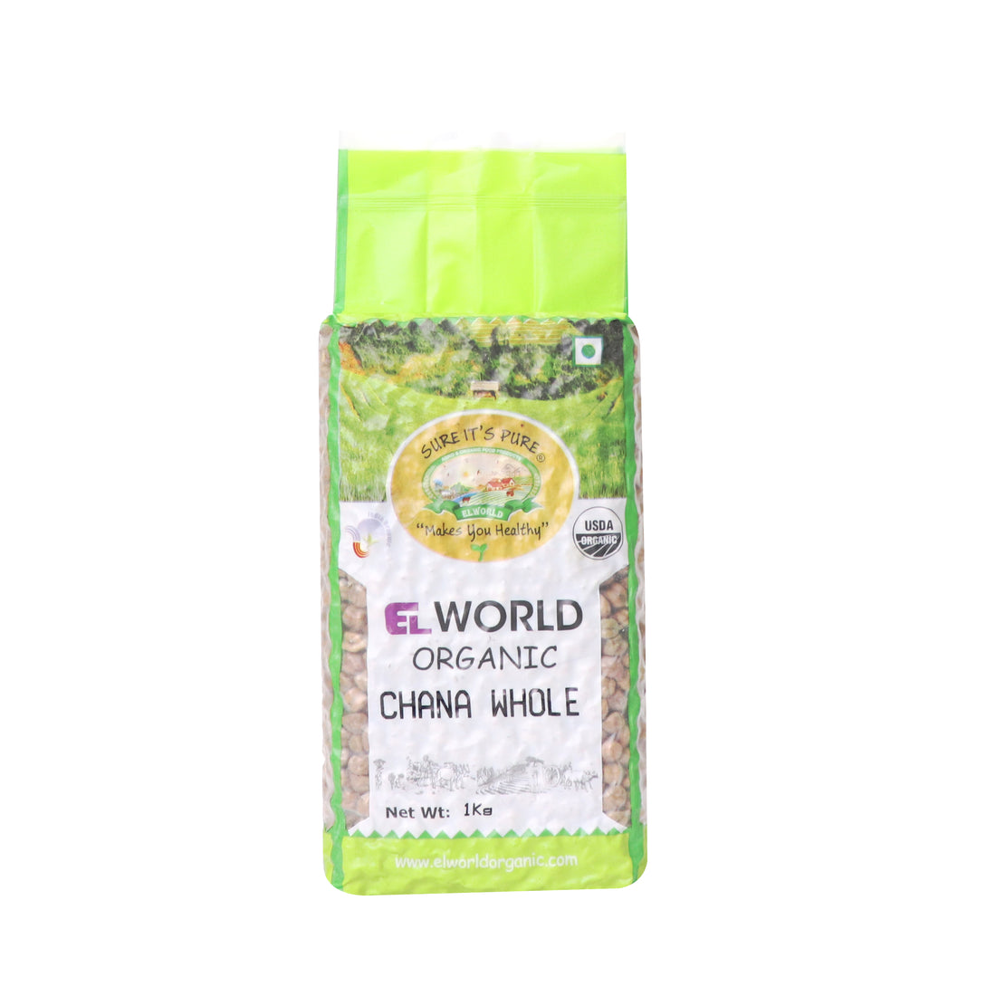 Chana Whole | Organic - Elworld Organic – 500gm
