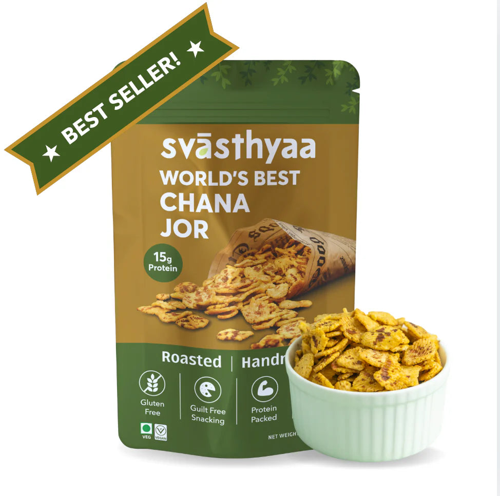 Chana Jor | 74g Protein – Roasted – Handmade – Vegan, Gluten Free, Jain Friendly, No Maida, No Palm Oil, High In Fibre And Protein – Svasthyaa – 500gm