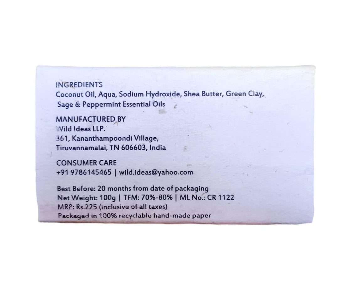 Soap | Sage Mint Soap – Handmade – Natural – Wild Ideas – 100gm