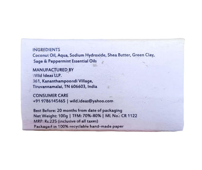 Soap | Sage Mint Soap – Handmade – Natural – Wild Ideas – 100gm