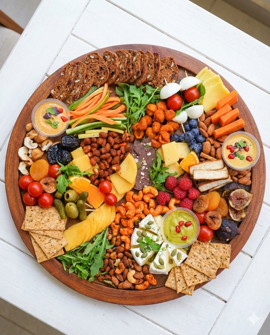 Charcuterie Grazing Board -Cheese Platter - Veg - Fresh - Made with Organic Ingredients
