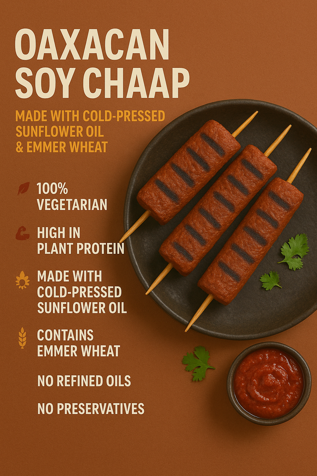 Oxacan Soy Chaap - Fresh - Made from Cold Pressed Sunflower Oil - 250gm