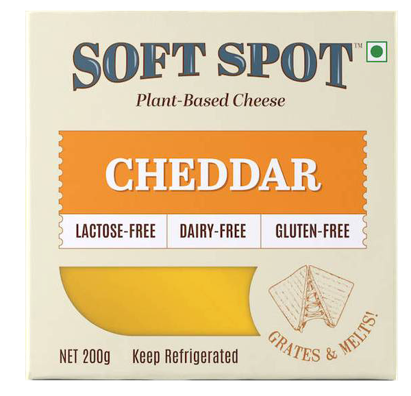 Vegan Cheddar Cheese | Pasteurized - Gluten Free, Dairy Free &amp;amp; Lactose Free - Soft Spot Foods – 200gm