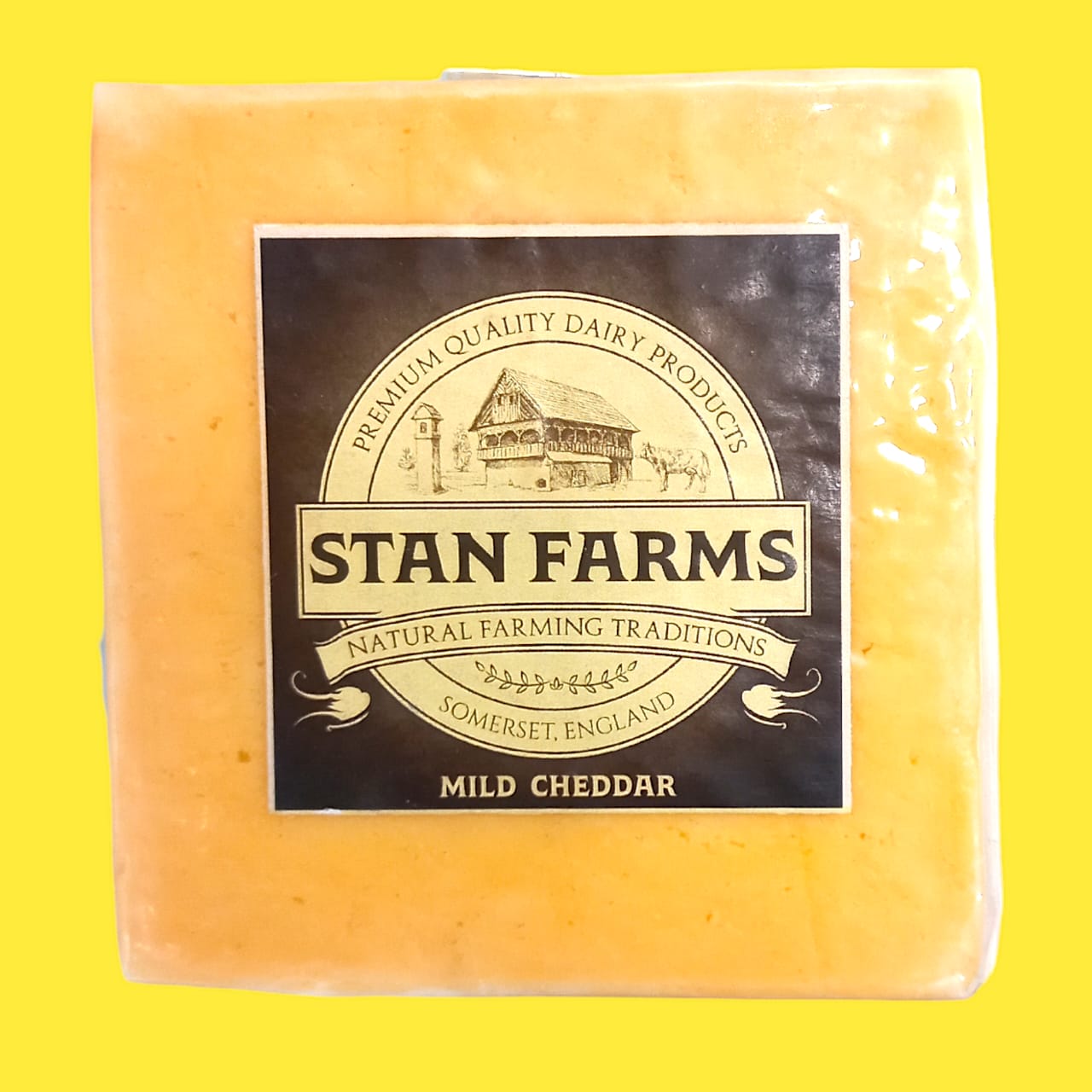 Cheddar Cheese | Coloured Cheddar Cheese (Mild) – No Added Preservatives &amp; No Added Artificial Flavours And Colours – Stan Farms – 200gm