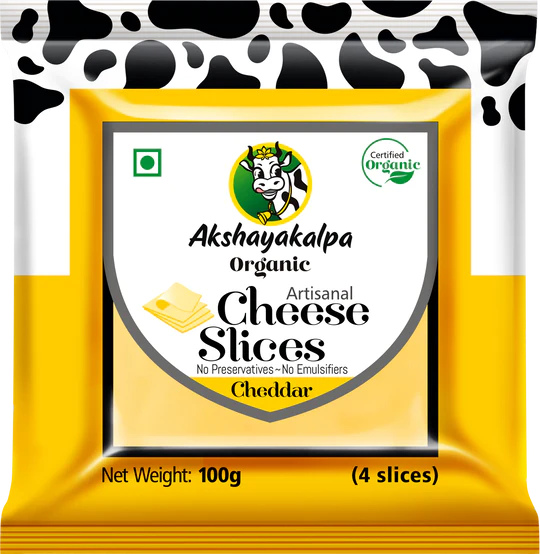 Cheddar Cheese | 4 Slices – Organic – Indian – Rich In Protein – Akshayakalpa Organic – 100gm