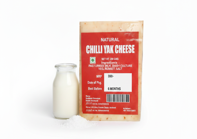Cheese| Chilli Yak Cheese- Pasteurized - Natural - 200gm