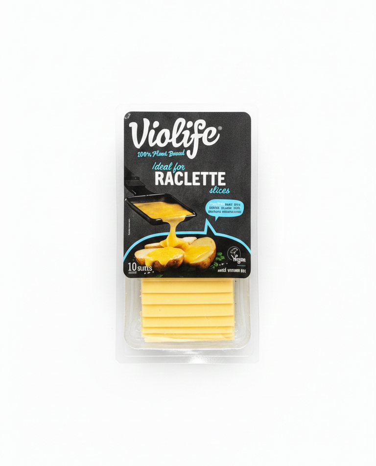Cheese | Raclette Slices -100% Plant Based - Vegan, Gluten Free, Dairy Free, Soya Free, Lactose Free & No Added Preservatives - Violife -200gm