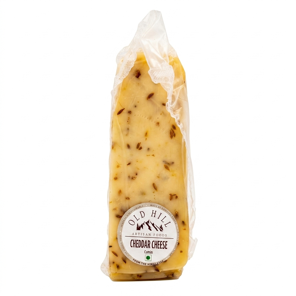 Cheese  | Cheddar Cheese (Cumin) - 100% Natural - Pasteurized – No Added Preservatives - Old Hill – 200gm