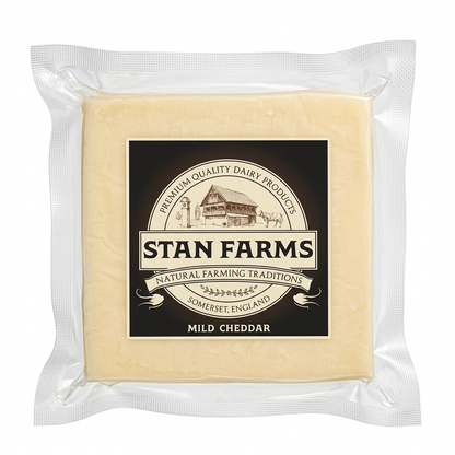 Mild Cheddar Cheese (White Cheddar Cheese)   -Pasteurized - Natural Farming Traditions - Stan Farms - 200gm