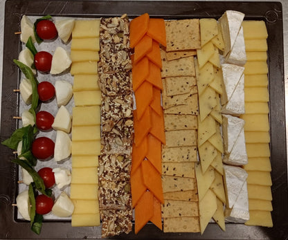 Cheese &amp; Cracker Board (Veg)  -Artisanal Wooden Platter with Gourmet Cheeses &amp; Caprese Skewers- Made with Organic Ingredients - No preservatives - Natural Ingredients - Serves 4 to 5 People