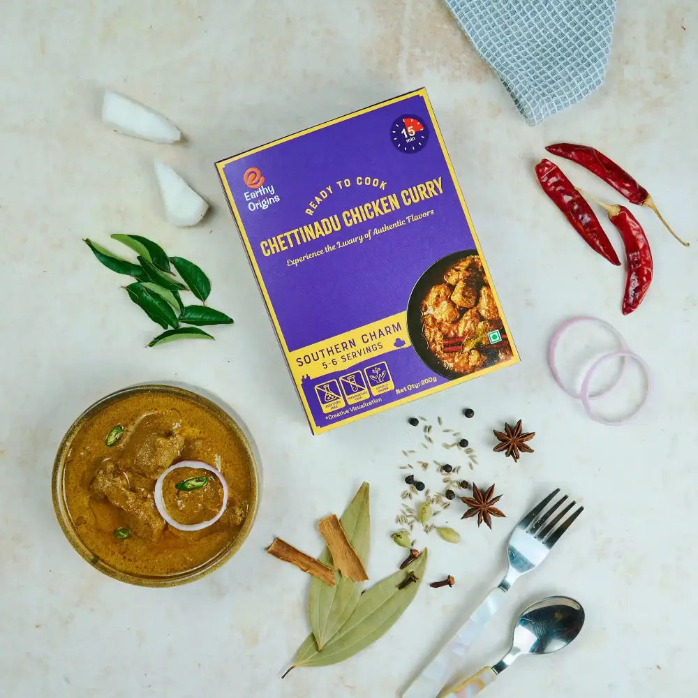 Cooking Paste | Chettinadu Chicken Curry - Southern Charm - Ready To Cook – Experience The Luxury Of Authentic Flavors – No Additives &amp;amp; No Added Preservatives – Earthy Origins – (5-6 Serving) – 200gm