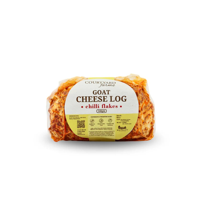 Cheese | Goat Cheese LOG - Mixed Herbs - Free Range Goat Milk - No Added Preservatives - Courtyard Farms - 160gm
