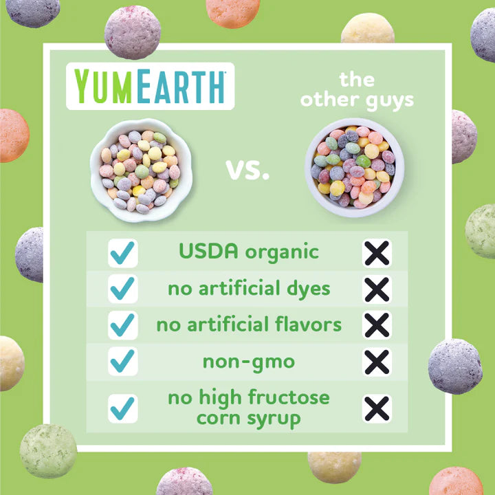 Candy | Organic Sour Giggles - Chewy Candy Bites - USDA Organic - Vegan, Gluten Free, Non GMO &amp; No High Fructose Corn Syrup Or No Artificial Dyes - Yum Earth - 142gm