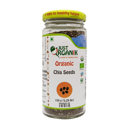 Chia Seeds | USDA Organic - Just Organik - 150gm