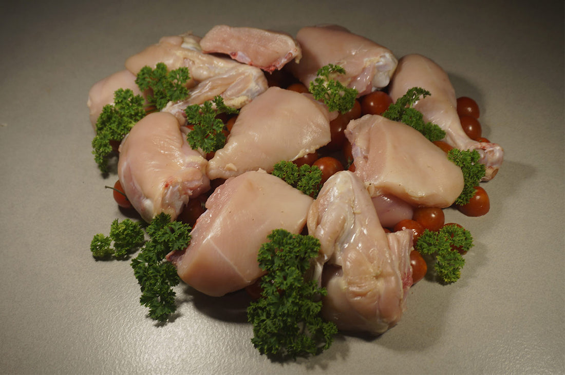 Chicken Cut Pieces – Corn Fed – Frozen – Halal Certified – Organically Raised – Non GMO, Antibiotics &amp; Hormone Free – Gayatri Organic Farms – 12 Pieces