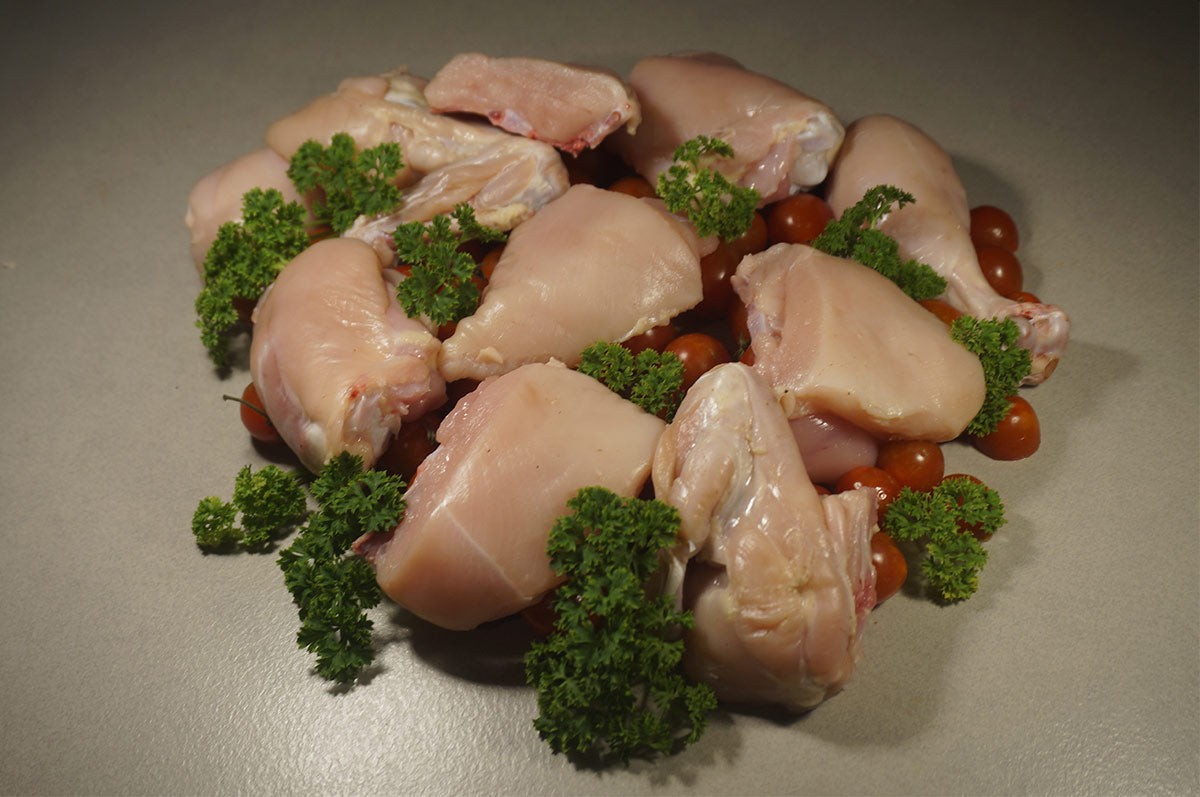 Chicken Cut Pieces – Corn Fed – Frozen – Halal Certified – Organically Raised – Non GMO, Antibiotics &amp; Hormone Free – Gayatri Organic Farms – 12 Pieces