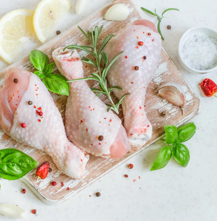 Chicken Drumstick | Grassfed Chicken Drumstick - Without Skin - Frozen - Halal Certified - Organically Raised - No Antibiotics &amp; Hormone Free - Gayatri Organic Farms - 450gm
