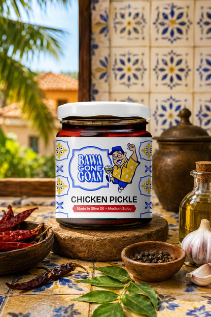 Pickle | Chicken Pickle -Made in 100% Olive Oil-Farm Fresh Chicken - Non Refined Oil &amp;amp; No Artificial Preservatives –Bawa Gone Goan- 180gm
