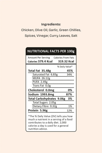 Pickle | Chicken Pickle -Made in 100% Olive Oil-Farm Fresh Chicken - Non Refined Oil &amp;amp; No Artificial Preservatives –Bawa Gone Goan- 180gm