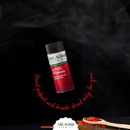 Seasoning | Chilli Flakes Seasoning - Hand Picked And Shade Dried - Organic – Milagro Farm Co. – 45gm
