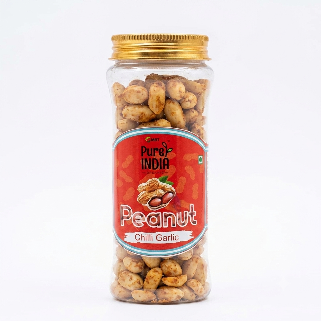 Peanut |  Chilli Garlic Peanut– No Added Preservatives, No Refined Oil, No Palm Oil &amp;amp; No Added Flavor Enhancer - Mrt Organic – 150gm
