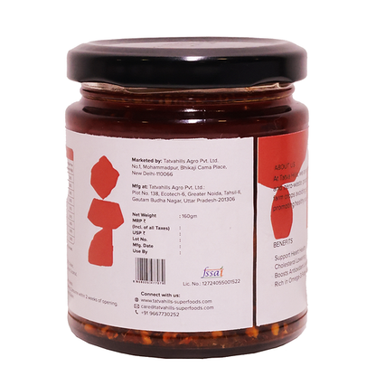 Sauce | Chilli Garlic Crisp (Made With Olive Oil &amp; Flax Seed Oil) – No Added Preservatives &amp; Additives Free – Tatva Hills – 160gm
