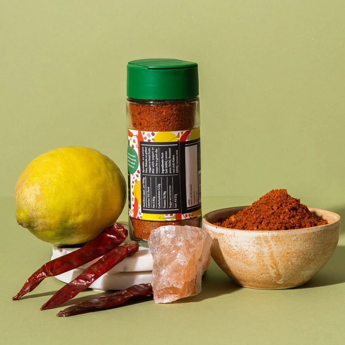 Salt | Chilli Lime Salt - Fragrant &amp; Spicy - Hand pounded - No Artificial Preservatives - Aamra - 70gm