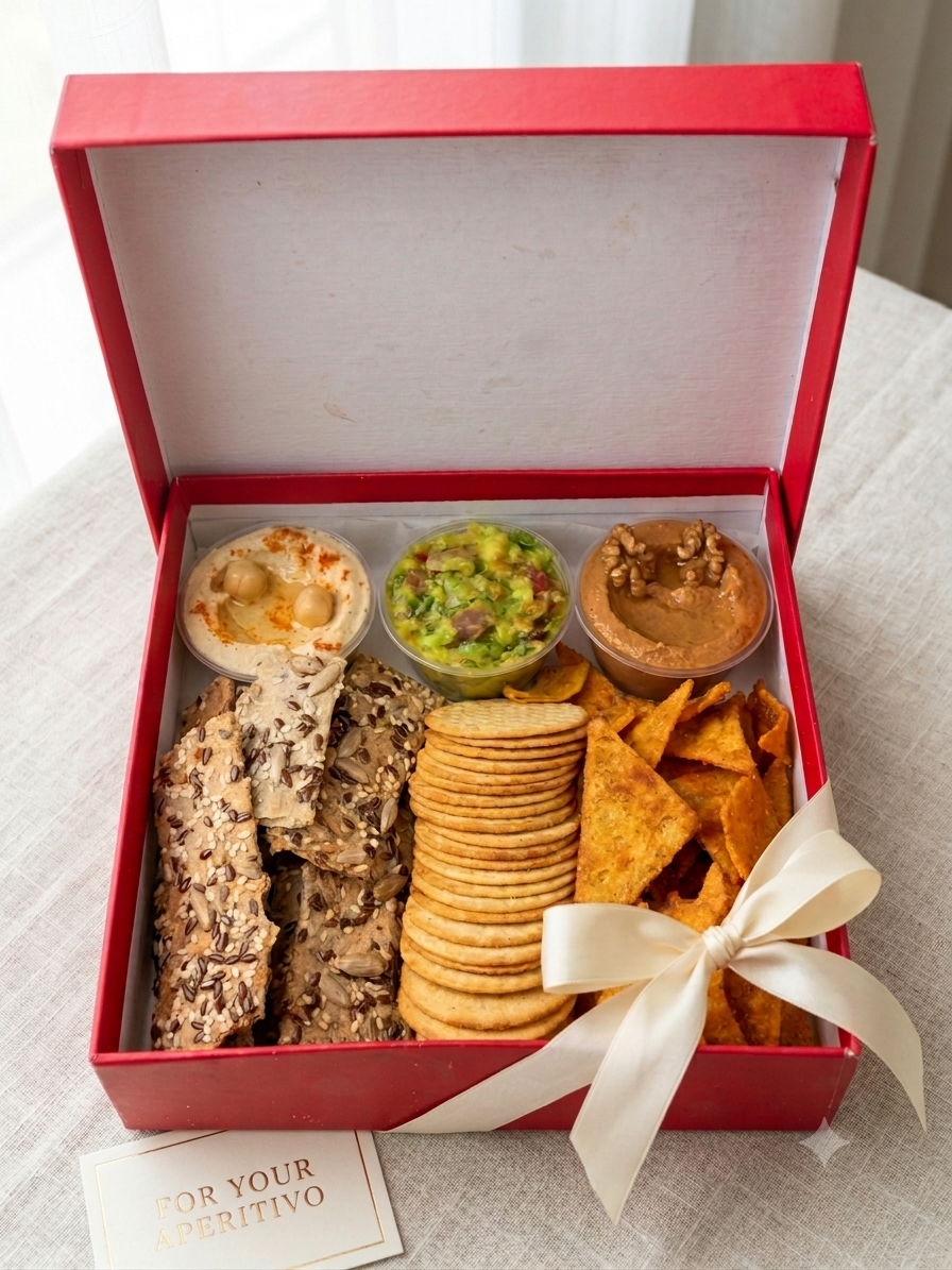 Chip and Dip Box- Premium Snacking &amp; Festive Gift Hamper- Made with Organic Ingredients - Ultimate Snack Platter