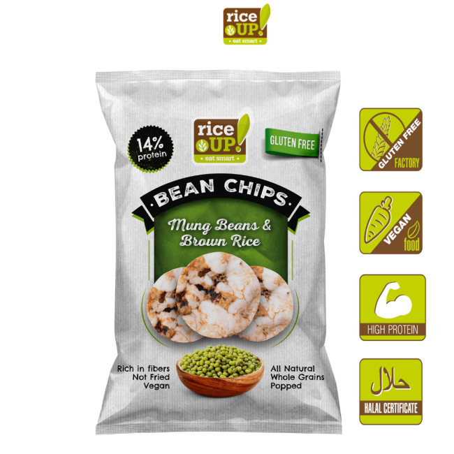 Chips | Brown Rice (Mung Bean) – Vegan, Gluten Free, Rich In Fiber, Not Fried &amp;amp; Whole Grain - Riceup – 60gm