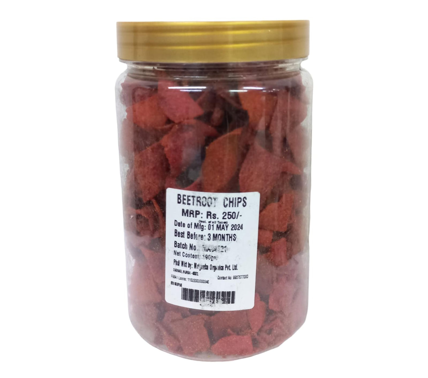 Chips | Beetroot Chips (Crunchy) - Gluten Free, No Flavor Enhancer, No Artificial Colors &amp;amp; No Added Preservatives - Natural Ingredients - The Cow Boys Farm – 160gm