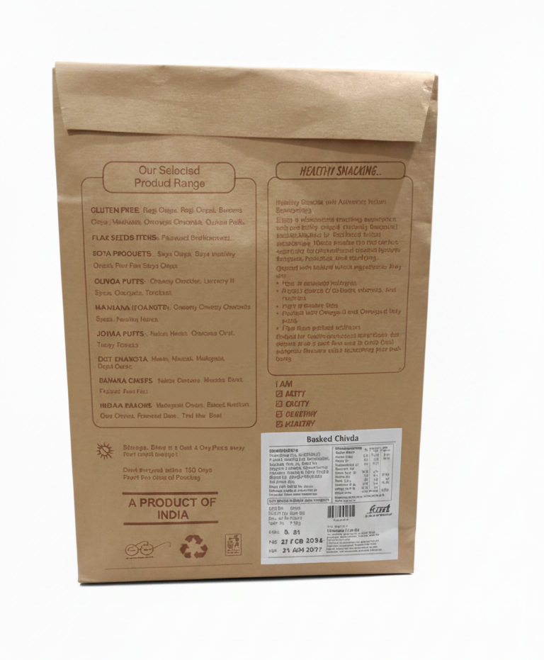 Chivda | Baked Chivda- Gluten Free, Vegan- No Added Preservatives, Zero Cholesterol, No Trans Fat and No MSG  -  Healthy Delicacy - 250gm