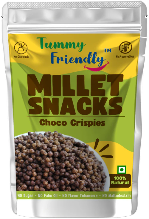 Millet Snacks | Choco Crispies – No Preservatives, No Chemicals, No Added Sugar, No Palm Oil – Tummy Friendly – 70gm