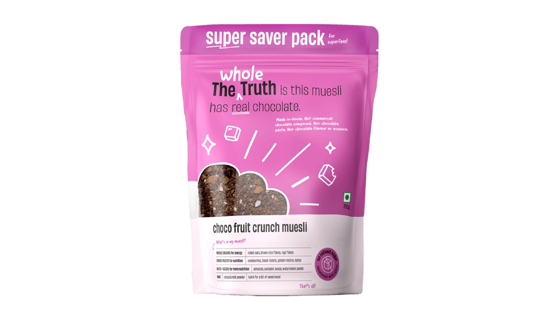 Muesli | Choco Fruit Crunch – Gluten Free, No Preservatives, No Added Flavor & No Artificial Sweetener – The Whole Truth – 750gm