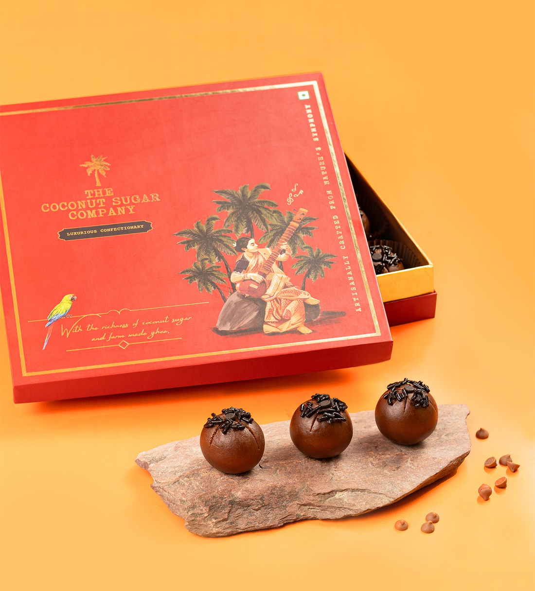 Choco Almond Pearls - No Refined Sugar, No Maida &amp; No Preservatives - The Coconut Sugar Company - 9Pcs