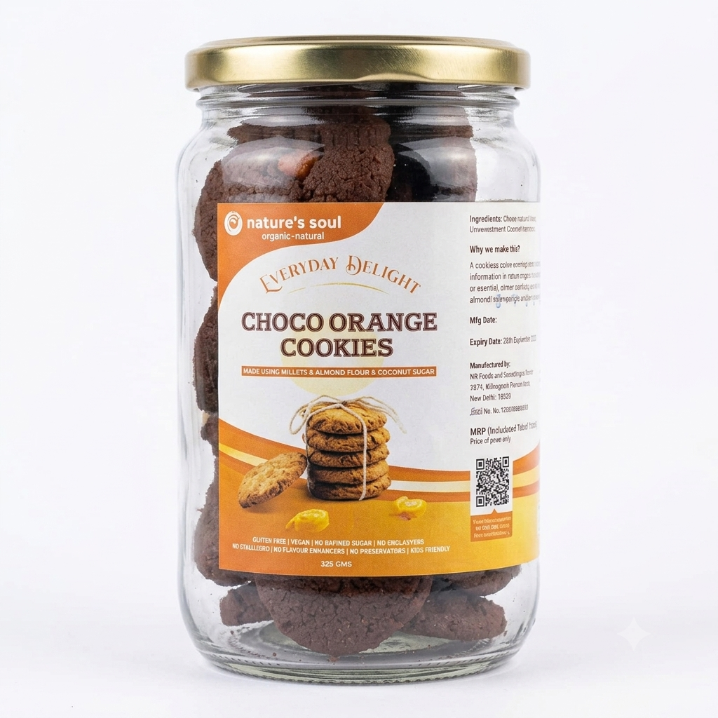 Cookies | Choco Orange Cookies -  Everyday Delight - Vegan, Gluten Free, Refined Sugar Free, No Stabilizers, No Emulsifiers, No Artificial Flavors &amp;amp; No Preservatives  - Nature&